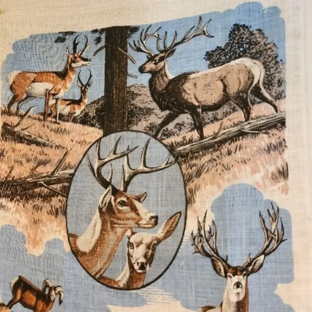 Vintage Yellowstone National Park Screen Printed Cloth/ Tea Towel - Large